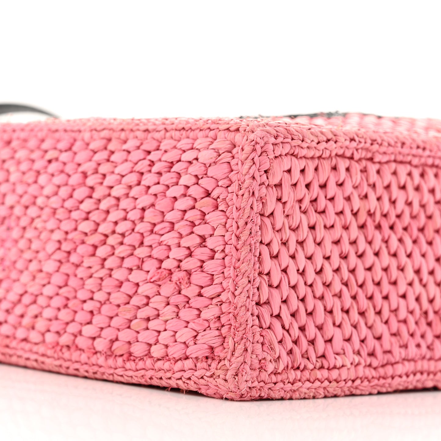 X PAULA'S IBIZA Raffia Font Tote Sunset Pink