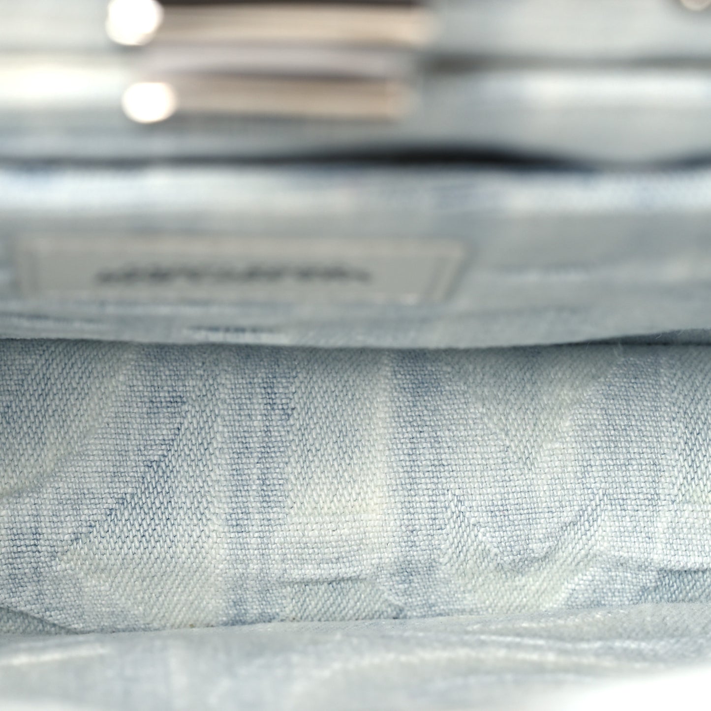 X MARC JACOBS Bleached Denim Small Peekaboo I SEE U Satchel Off White