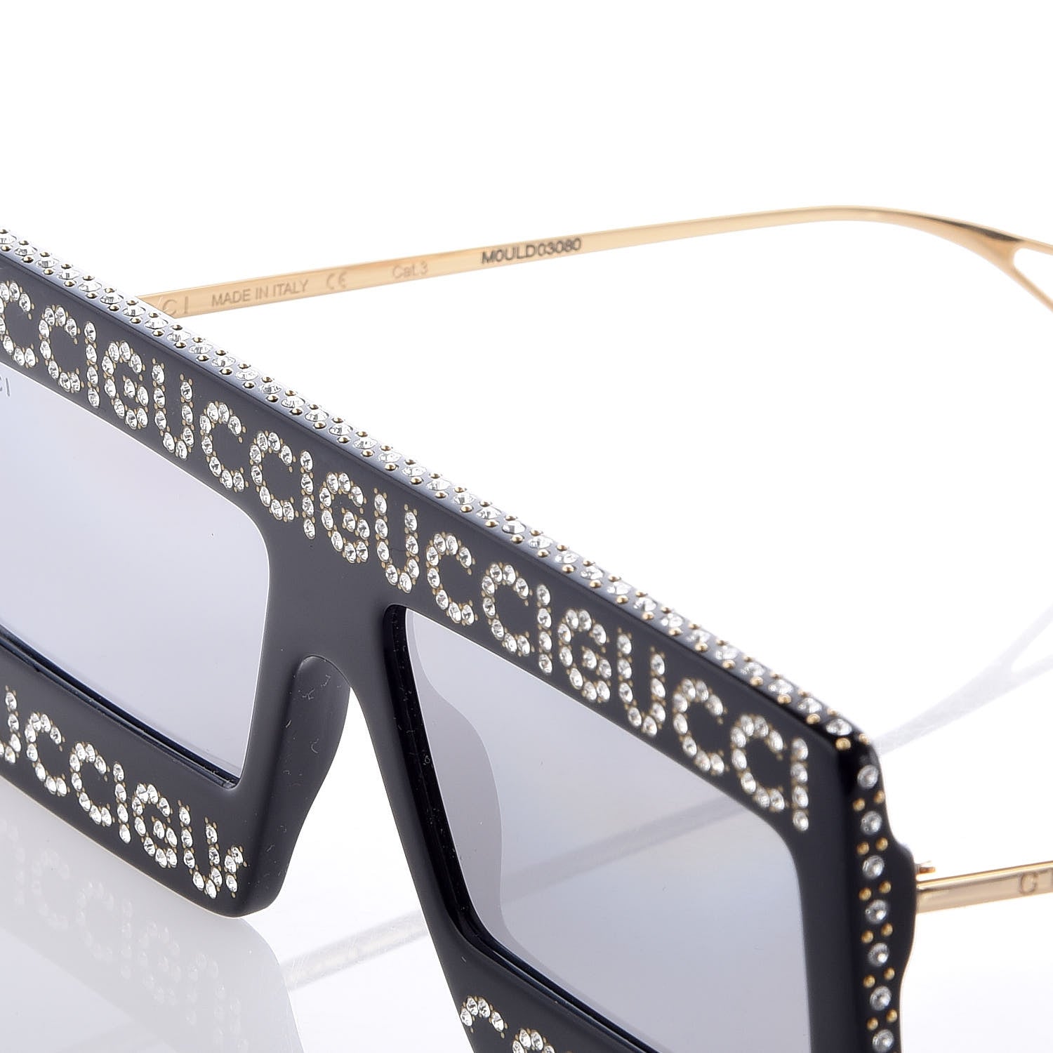 Gucci Acetate Crystal Mask-Frame Sunglasses GG0431S Black 3 of 8