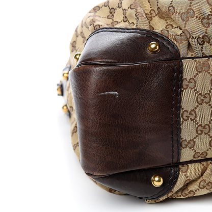 Gucci Monogram Large Jockey Hobo Dark Brown 7 of 10