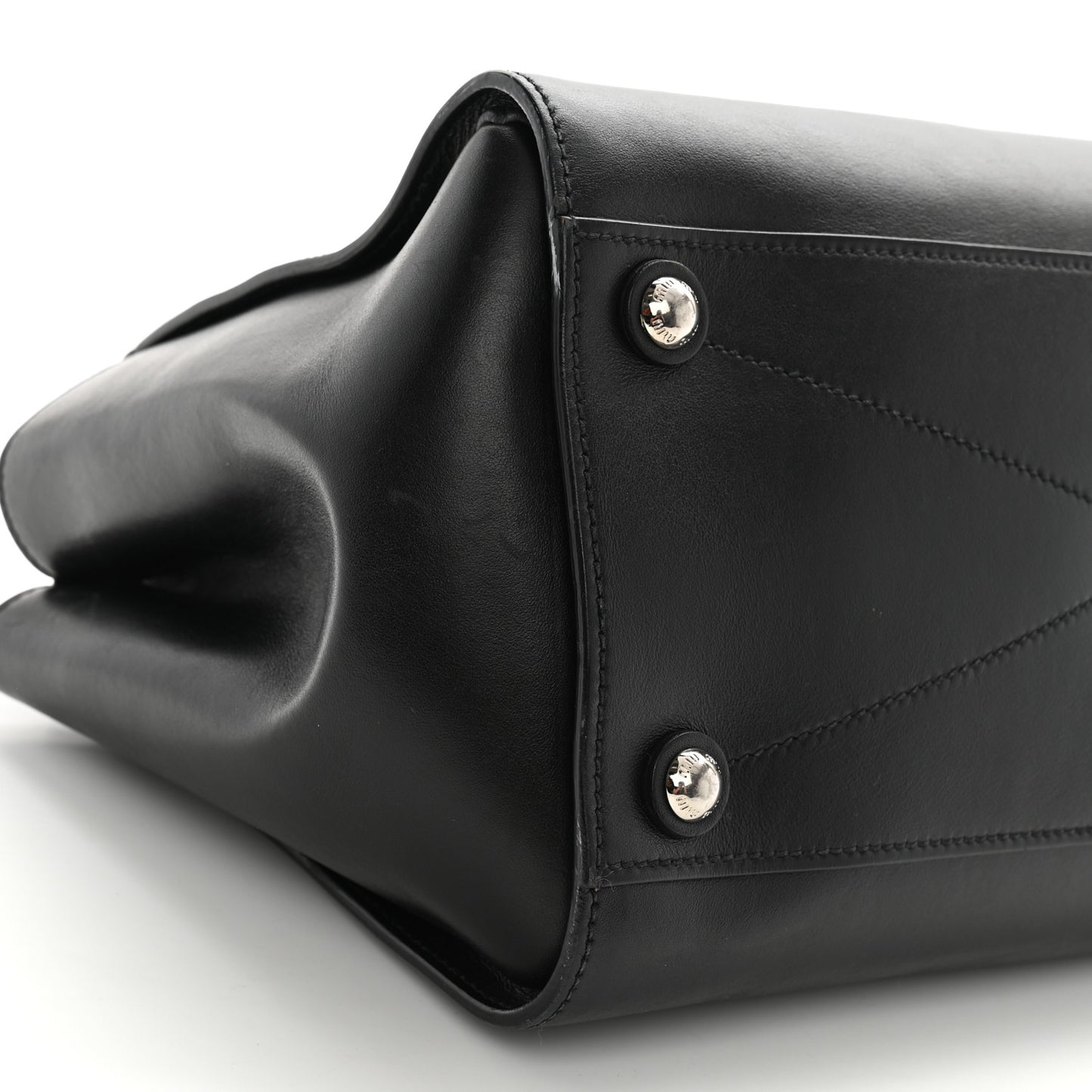 Soft Calfskin Top Handle Satchel Black