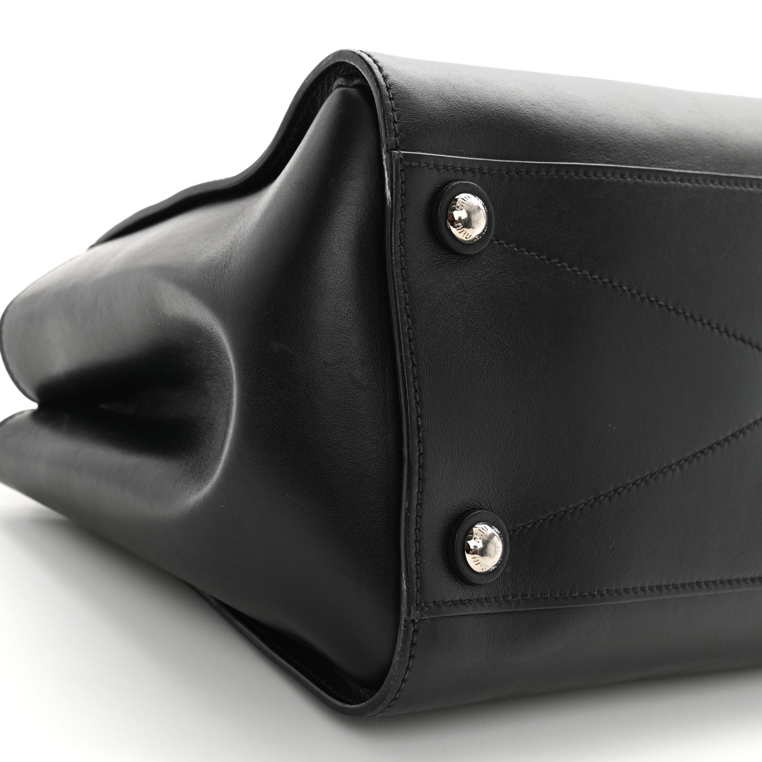 Miu Miu Soft Calfskin Top Handle Satchel Black 9 of 14