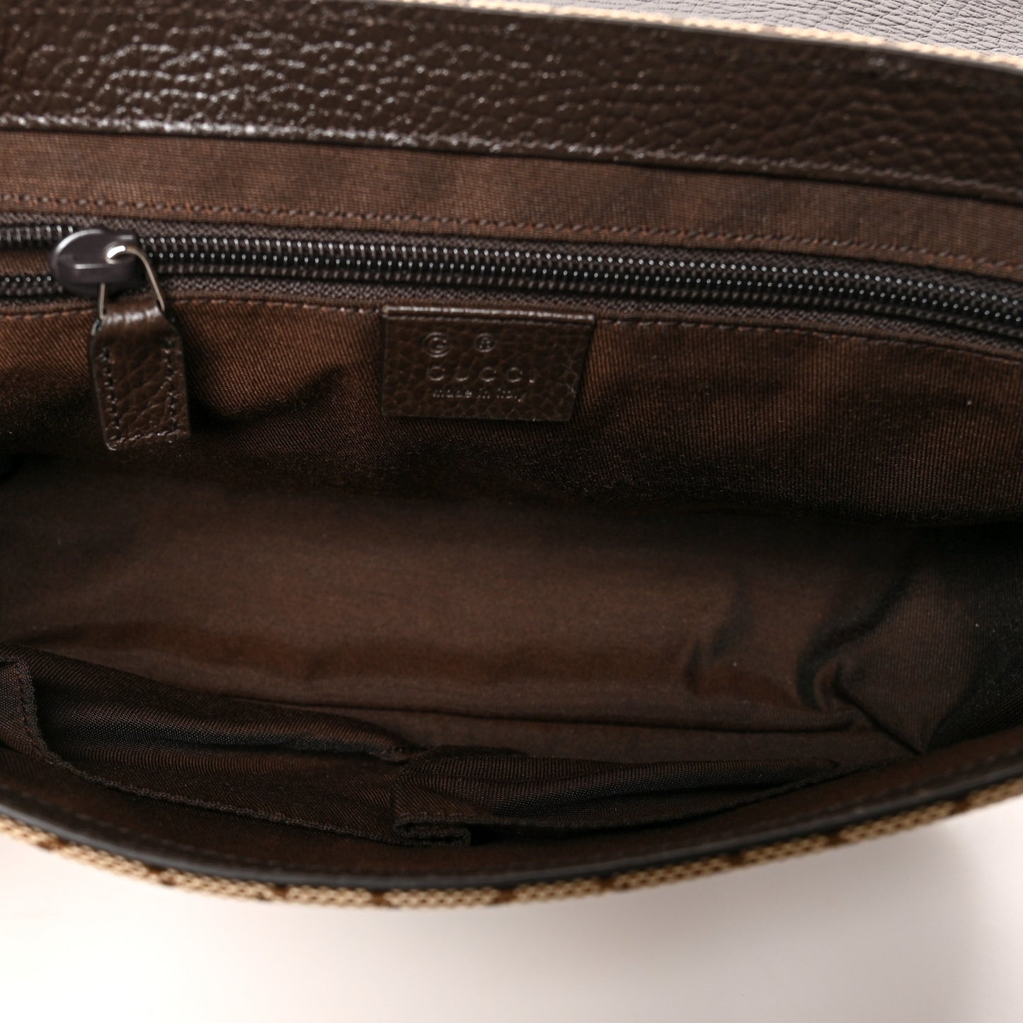 Monogram Flap Messenger Bag Beige Dark Brown