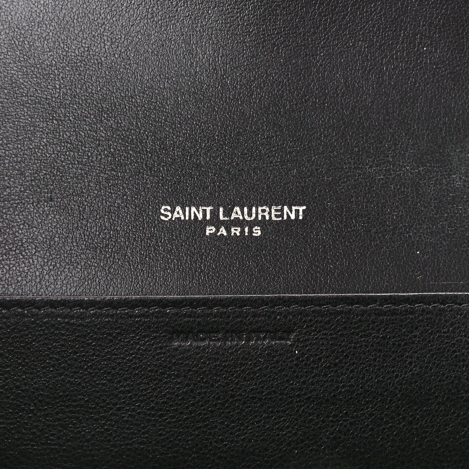 Saint Laurent Calfskin Crocodile Embossed Monogram Uptown Chain Wallet Black 7 of 13