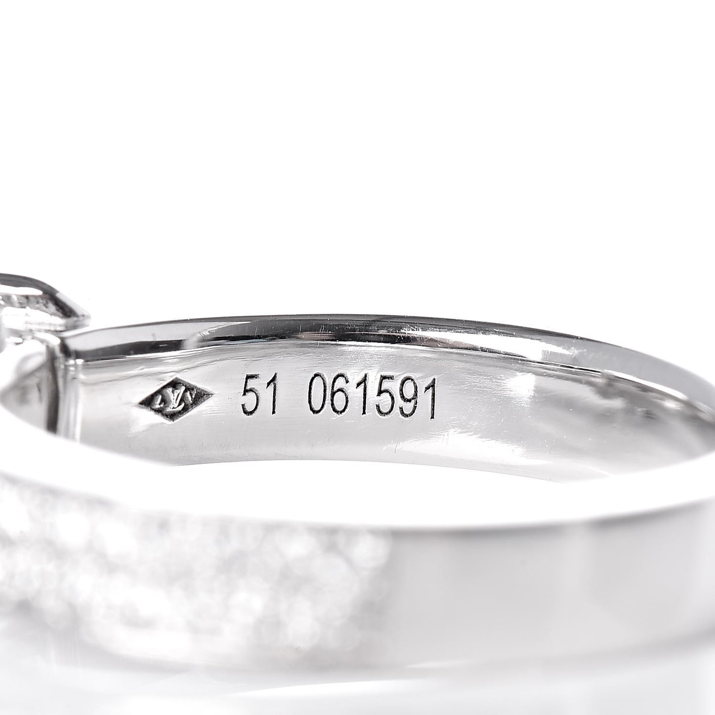 18K White Gold Diamond Lockit Ring 51 5.75