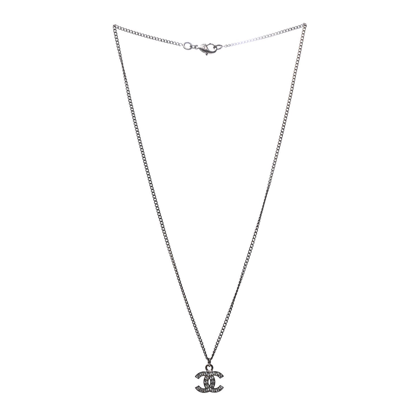 Crystal CC Necklace Silver