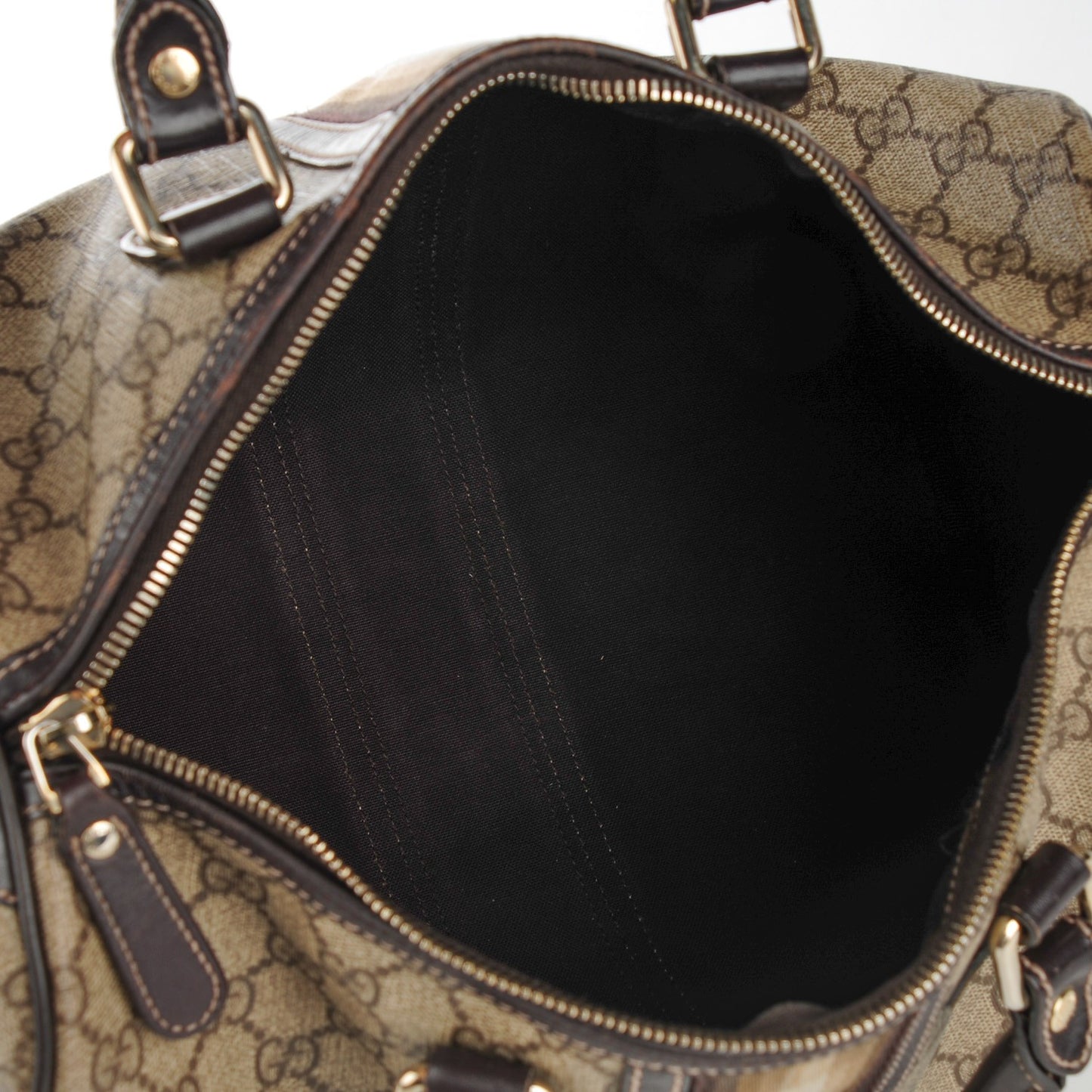 GG Plus Monogram Web Medium Joy Boston Dark Brown