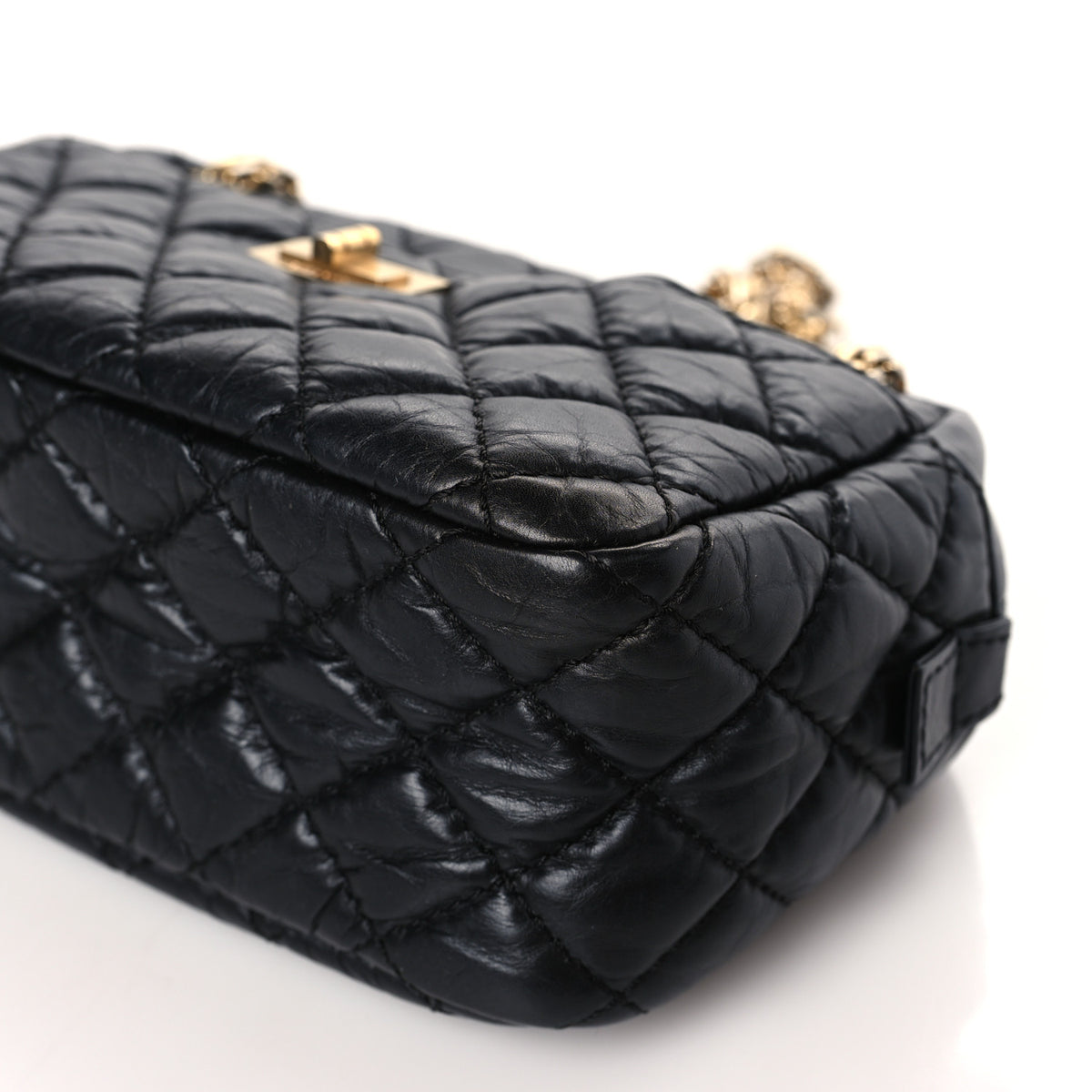 Chanel Aged Calfskin Quilted Small Reissue Camera Case Black 9 of 9