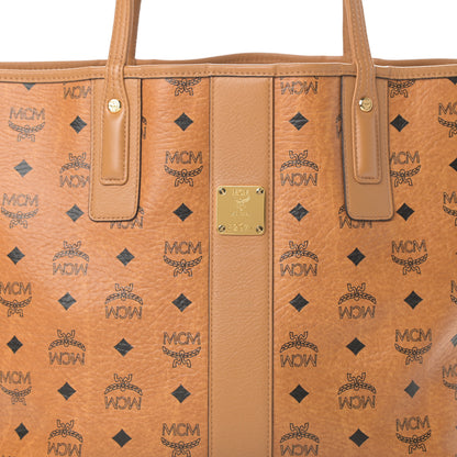 MCM Visetos Medium Liz Reversible Shopper Tote Cognac 12 of 16