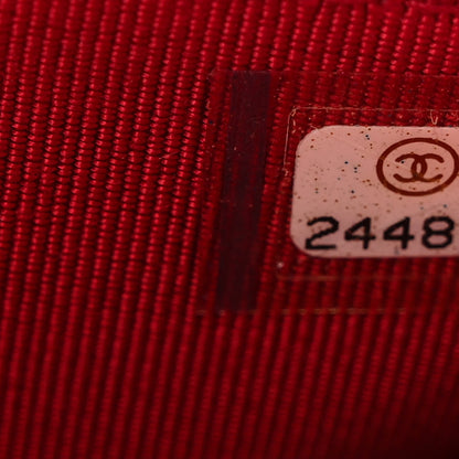 Chanel Caviar Quilted Wallet on Chain WOC Dark Red 8 of 12