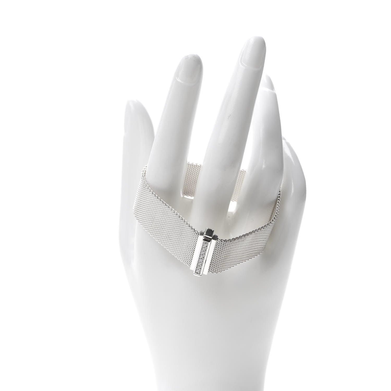Tiffany Sterling Silver Diamond Somerset Bracelet 2 of 5