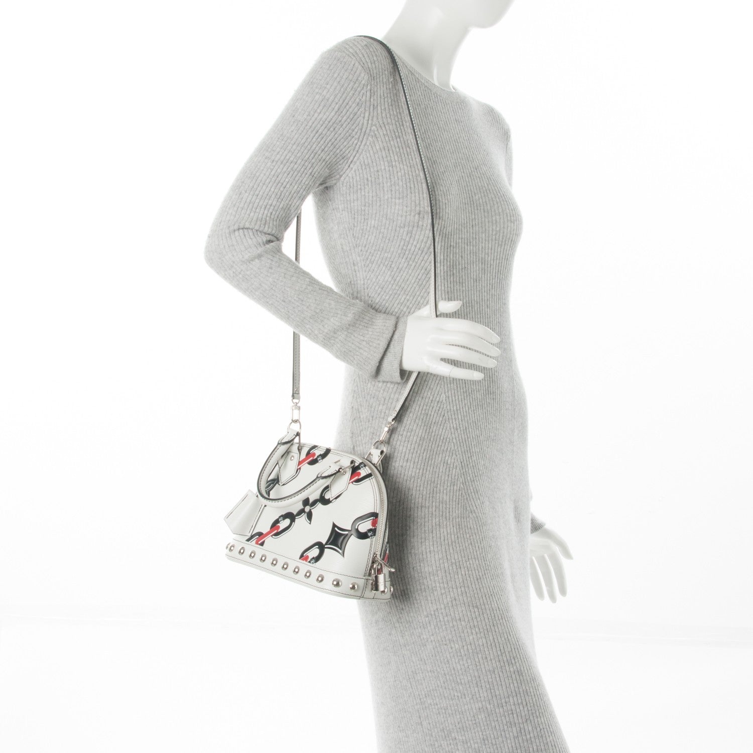 Louis Vuitton Epi Chain Flower Alma BB White 2 of 8