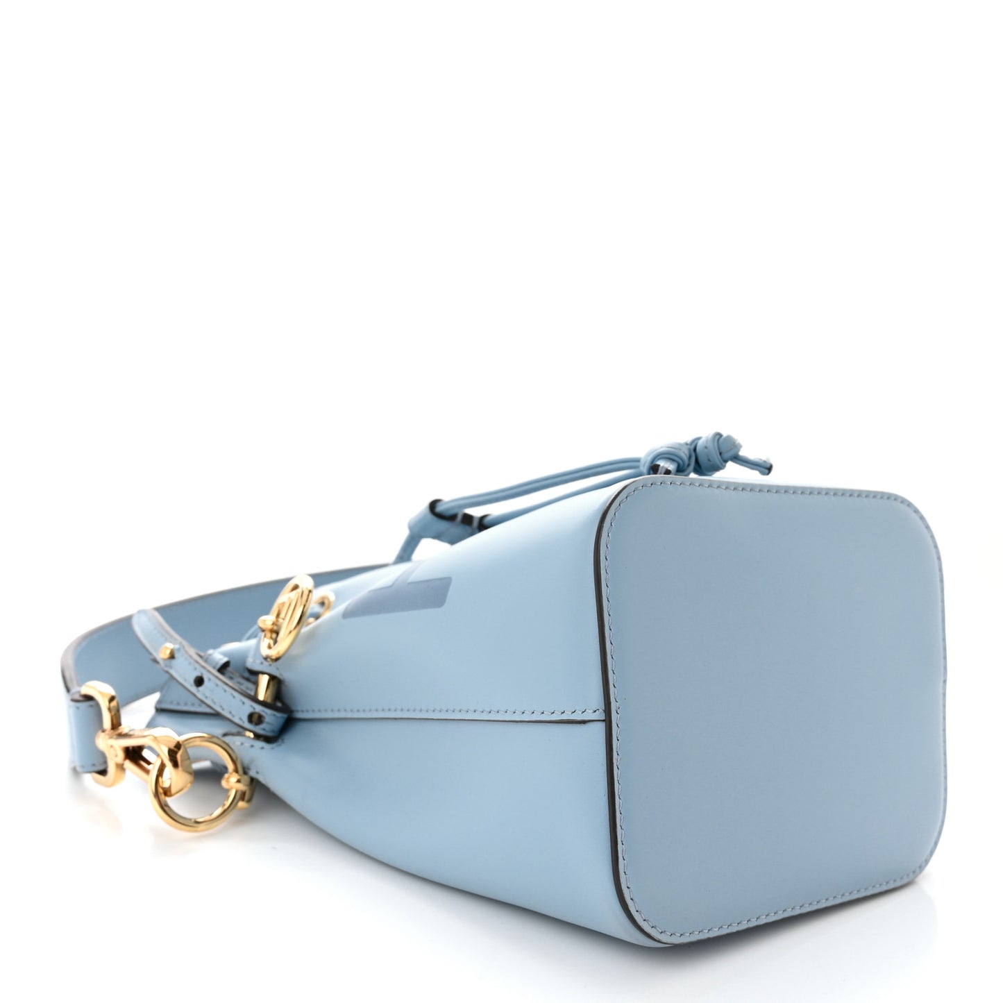 Vitello King F is Fendi Logo Embossed Mini Mon Tresor Bucket Bag Azzurro Baby Azzurro Baby