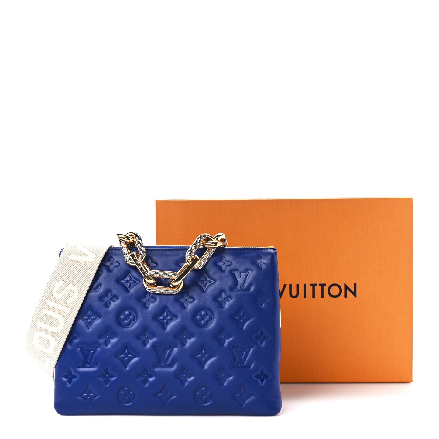 Lambskin Embossed Monogram Coussin PM H32 Smalt Blue
