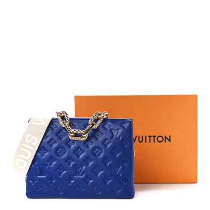 Louis Vuitton Lambskin Embossed Monogram Coussin PM H32 Smalt Blue 13 of 13