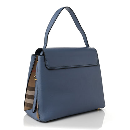 Burberry Derby Calfskin House Check Medium Camberley Slate Blue 3 of 9