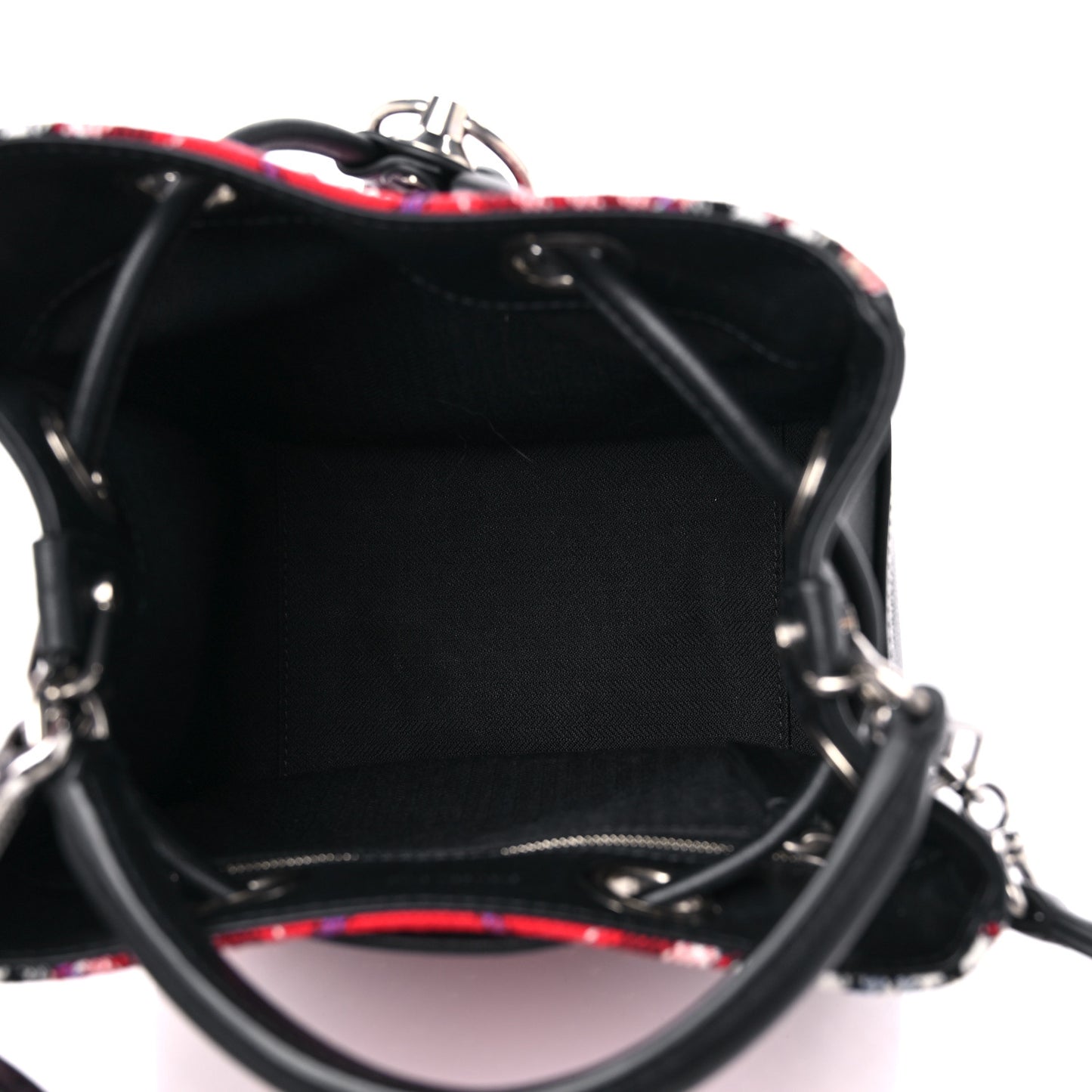 Tartan Studded Bucket Bag Scarlet
