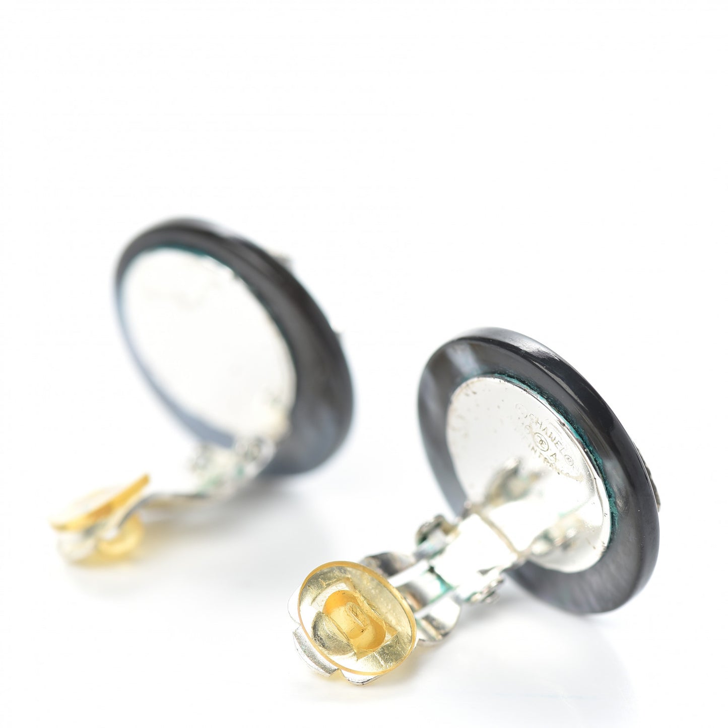 Abalone Crystal CC Clip On Earrings
