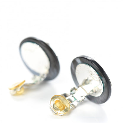 Chanel Abalone Crystal CC Clip On Earrings 3 of 5