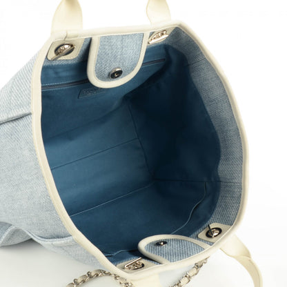 Chanel Canvas Deauville Large Tote Light Blue 7 of 9