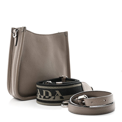 Prada Vitello Daino Soft Mini Hobo Messenger Bag Argilla 3 of 9