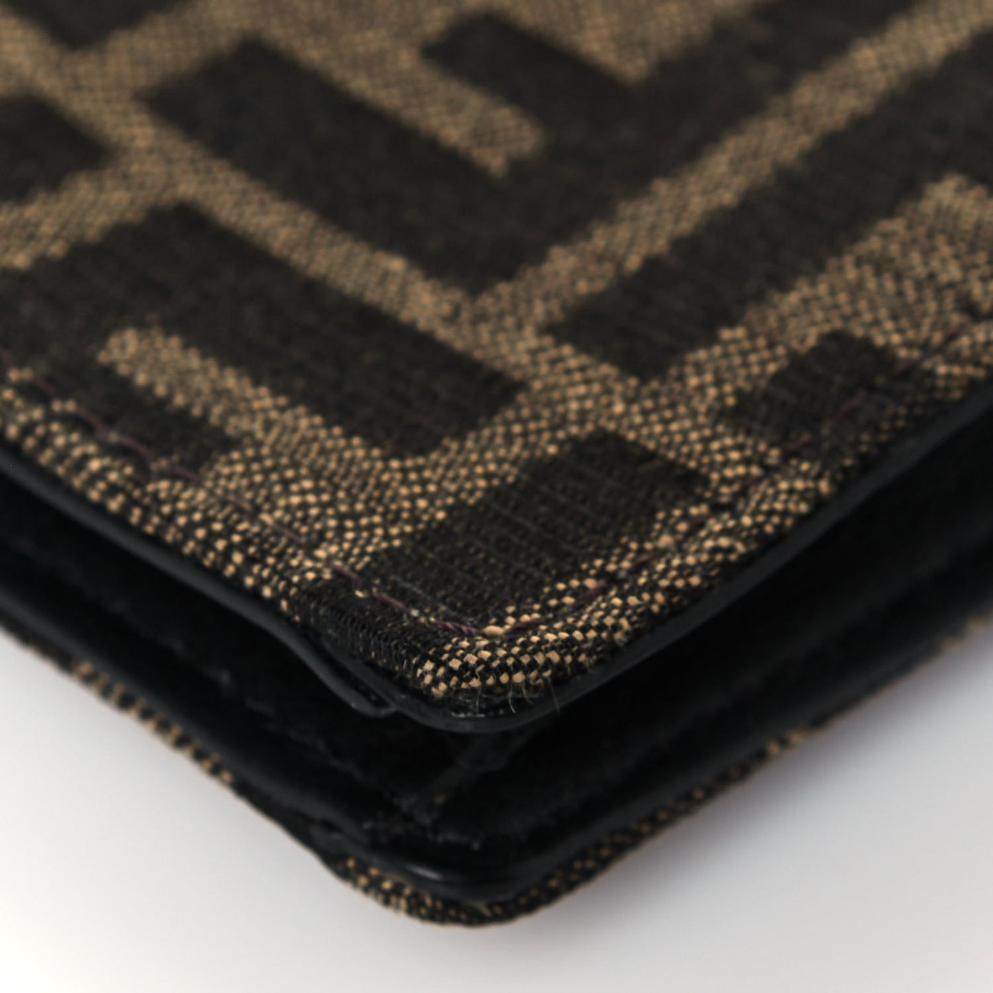 Recycled Fabric Jacquard Vitello Grace FF 1974 Baguette Belt Pouch Tobacco Moro Black