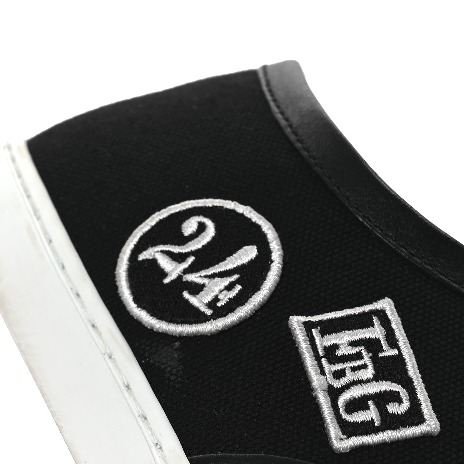 Hermes Canvas Embroidered Innocent Sneakers 38 Black 11 of 12