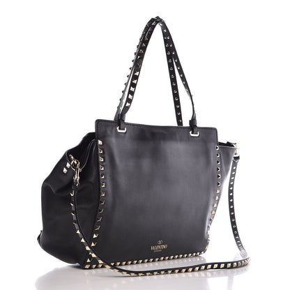 Valentino Garavani Vitello Medium Rockstud Tote Black 4 of 14