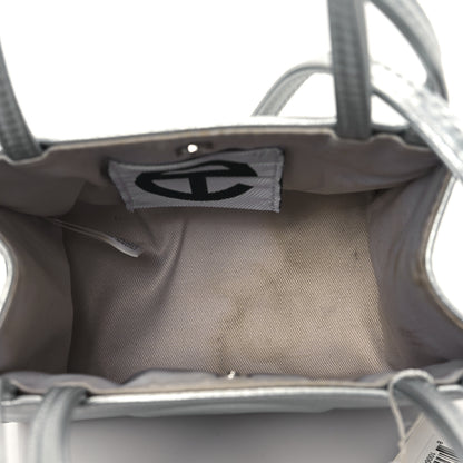 Telfar Metallic Vegan Leather Small Shopping Bag Silver 5 of 12