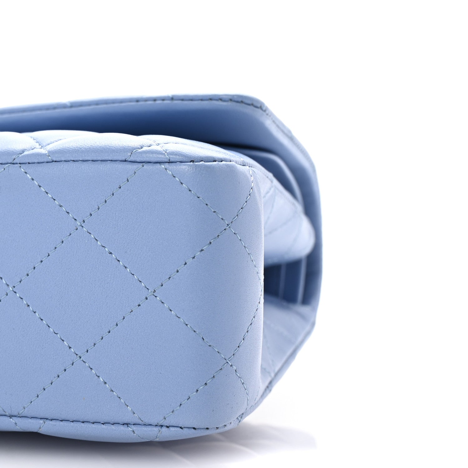 Chanel Lambskin Quilted Medium Double Flap Light Blue 10 of 10