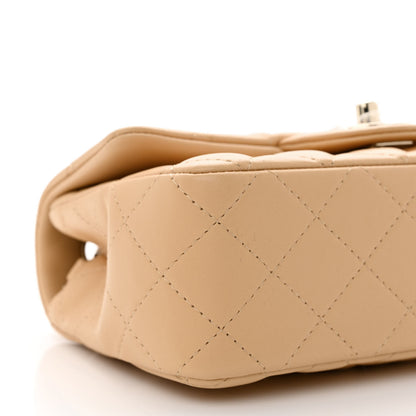 Chanel Lambskin Quilted Mini Rectangular Flap Beige 9 of 10