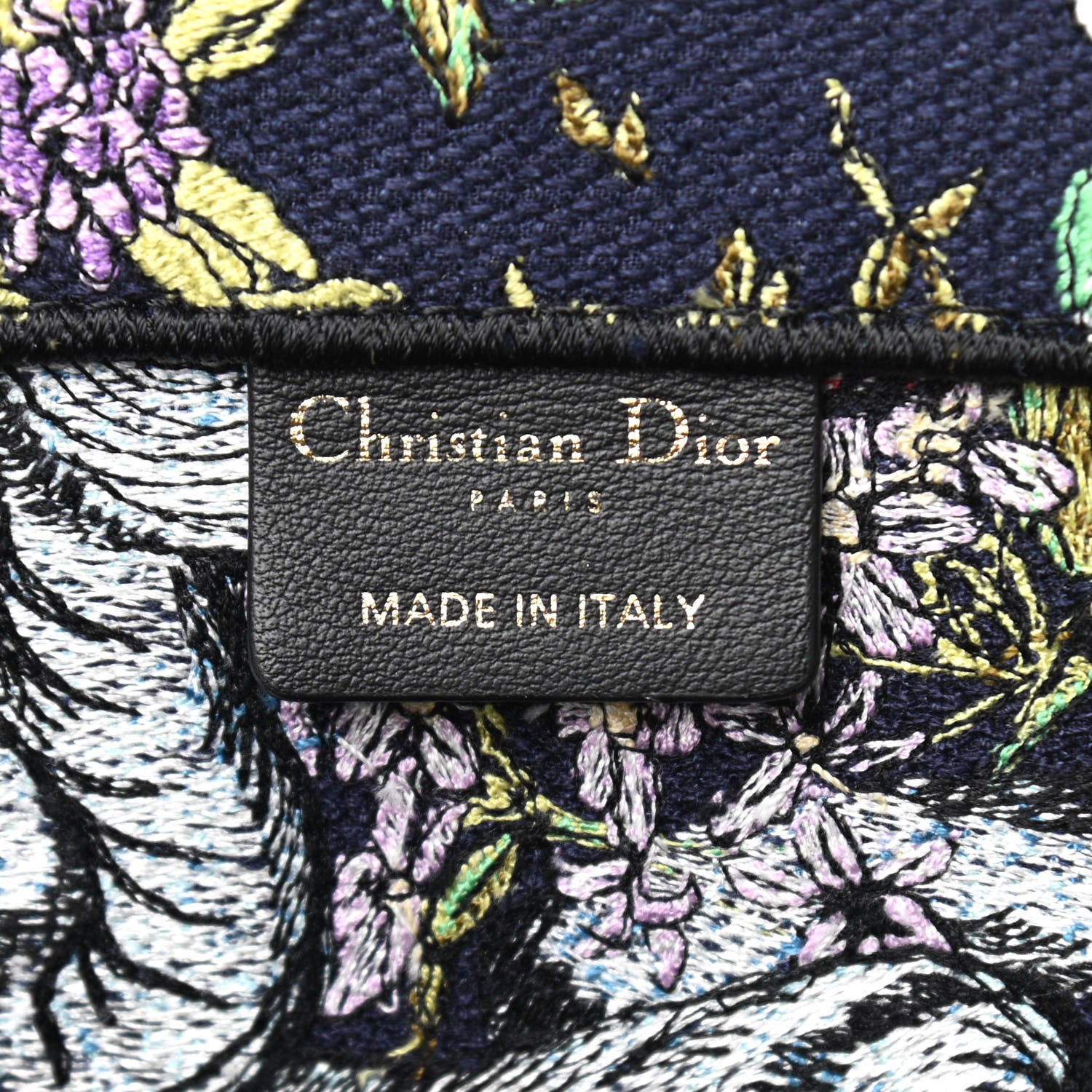 Christian Dior Canvas Embroidered Large D-Constellation Book Tote Blue Multicolor 8 of 11