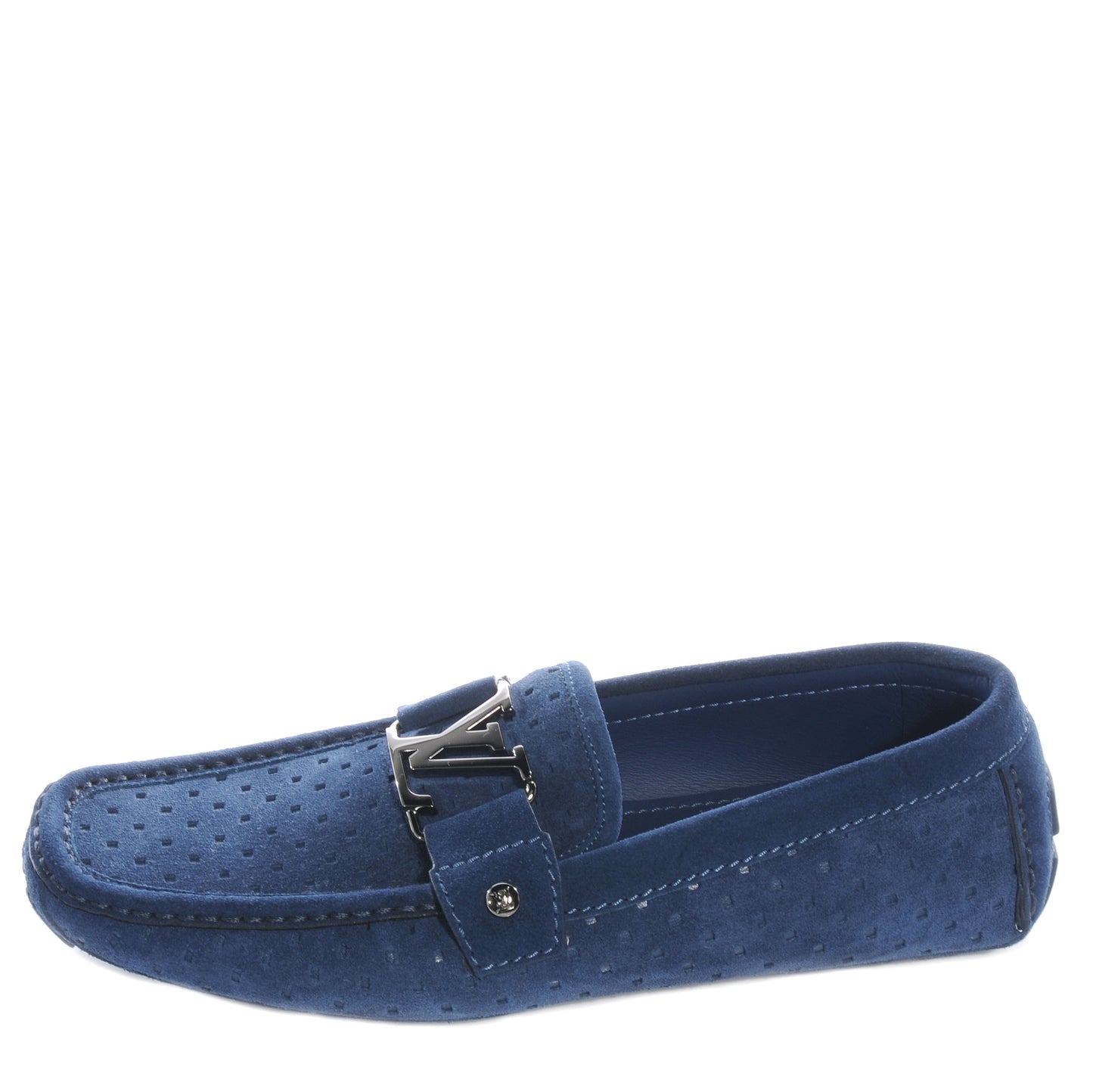 Perforated Suede Monte Carlo Mens Loafers Marine 6.5