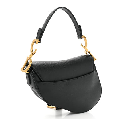 Christian Dior Grained Calfskin Mini Saddle Bag Black 3 of 10