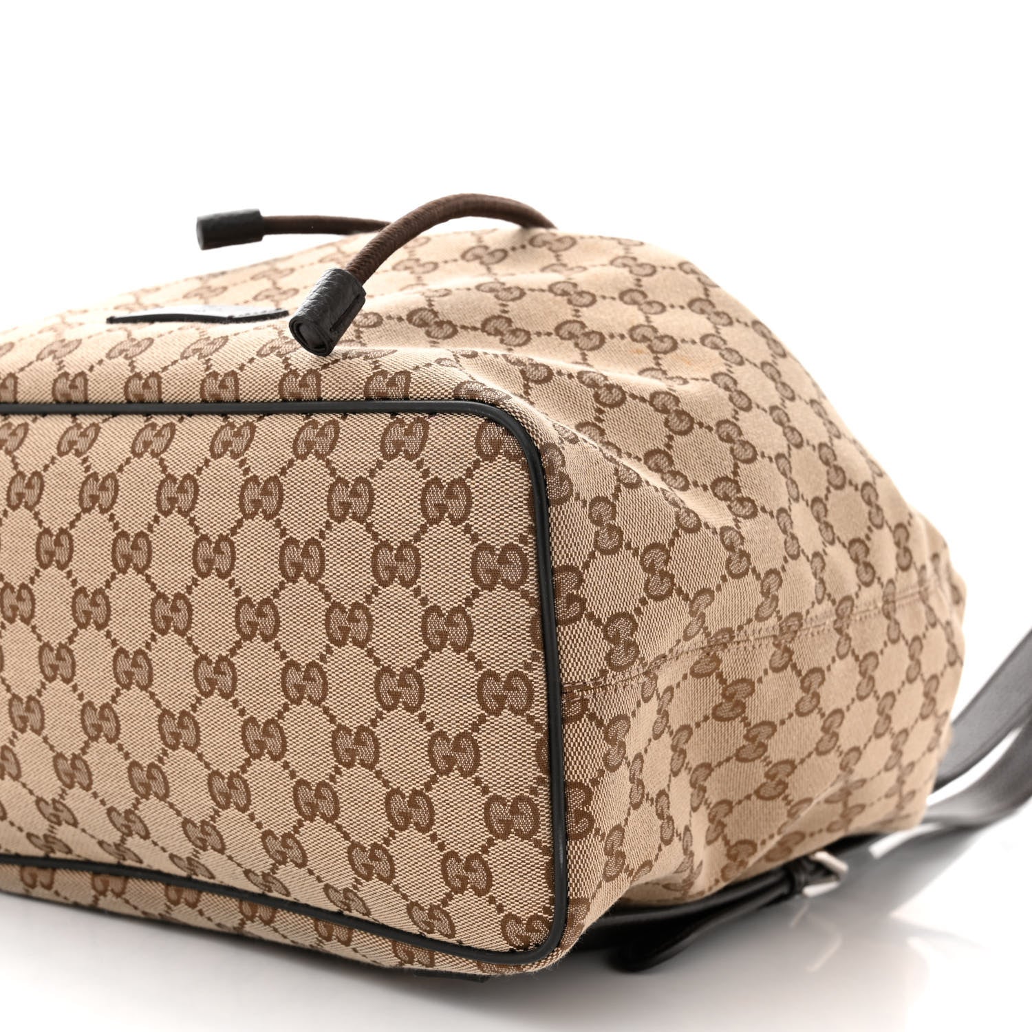 Gucci Monogram Dollar Calfskin O Drawstring Backpack Beige Ebony Testa di Moro Dark Chocolate 10 of 10