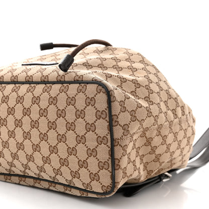 Gucci Monogram Dollar Calfskin O Drawstring Backpack Beige Ebony Testa di Moro Dark Chocolate 10 of 10