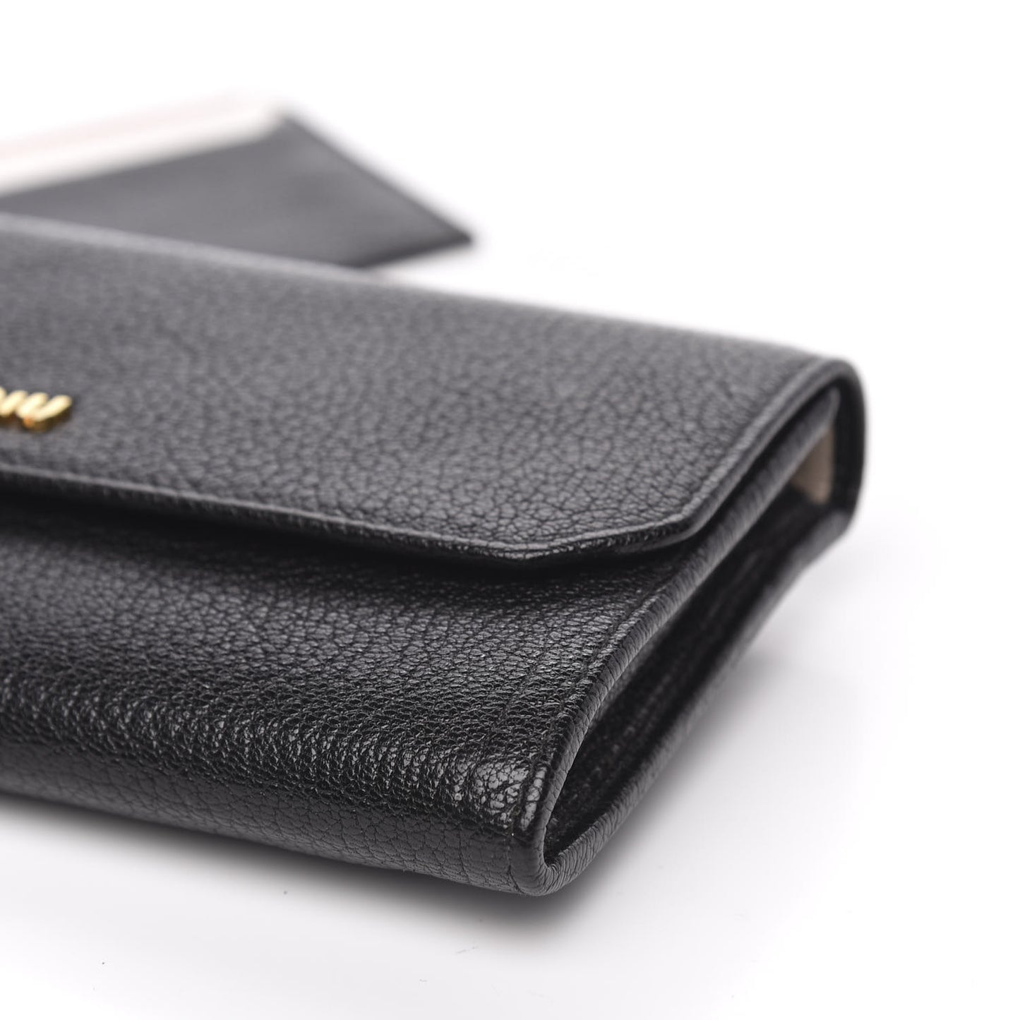 Goatskin Madras Flap Wallet Black