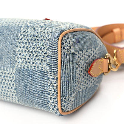 Louis Vuitton Damier Denim 3D Speedy Bandouliere 18 Bleu 9 of 9
