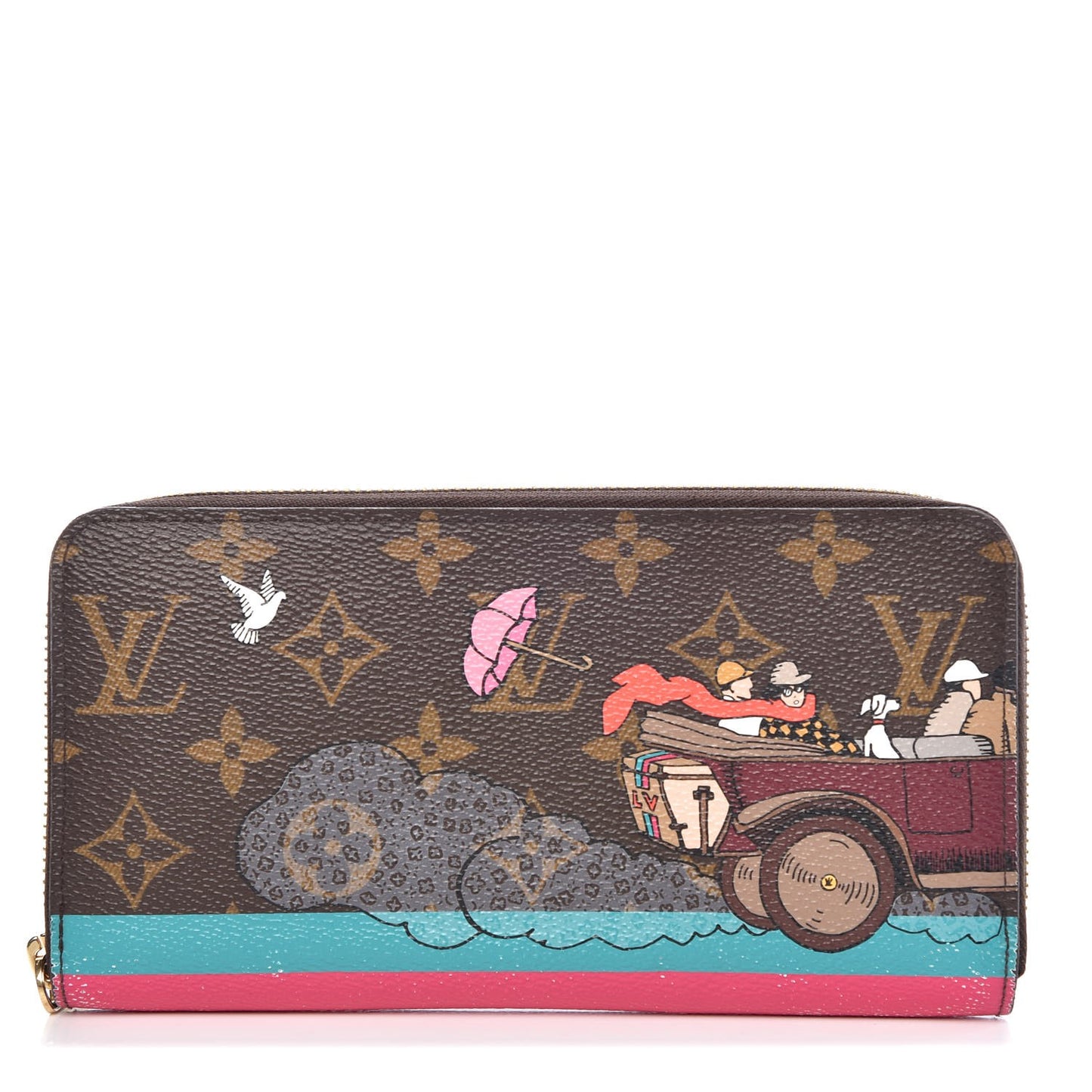 Monogram 2015 Christmas Animation Zippy Wallet Hibiscus