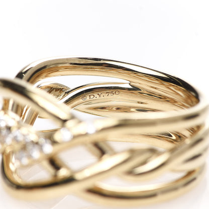 David Yurman 18K Yellow Gold Diamond Continuance Ring 52 6 5 of 5