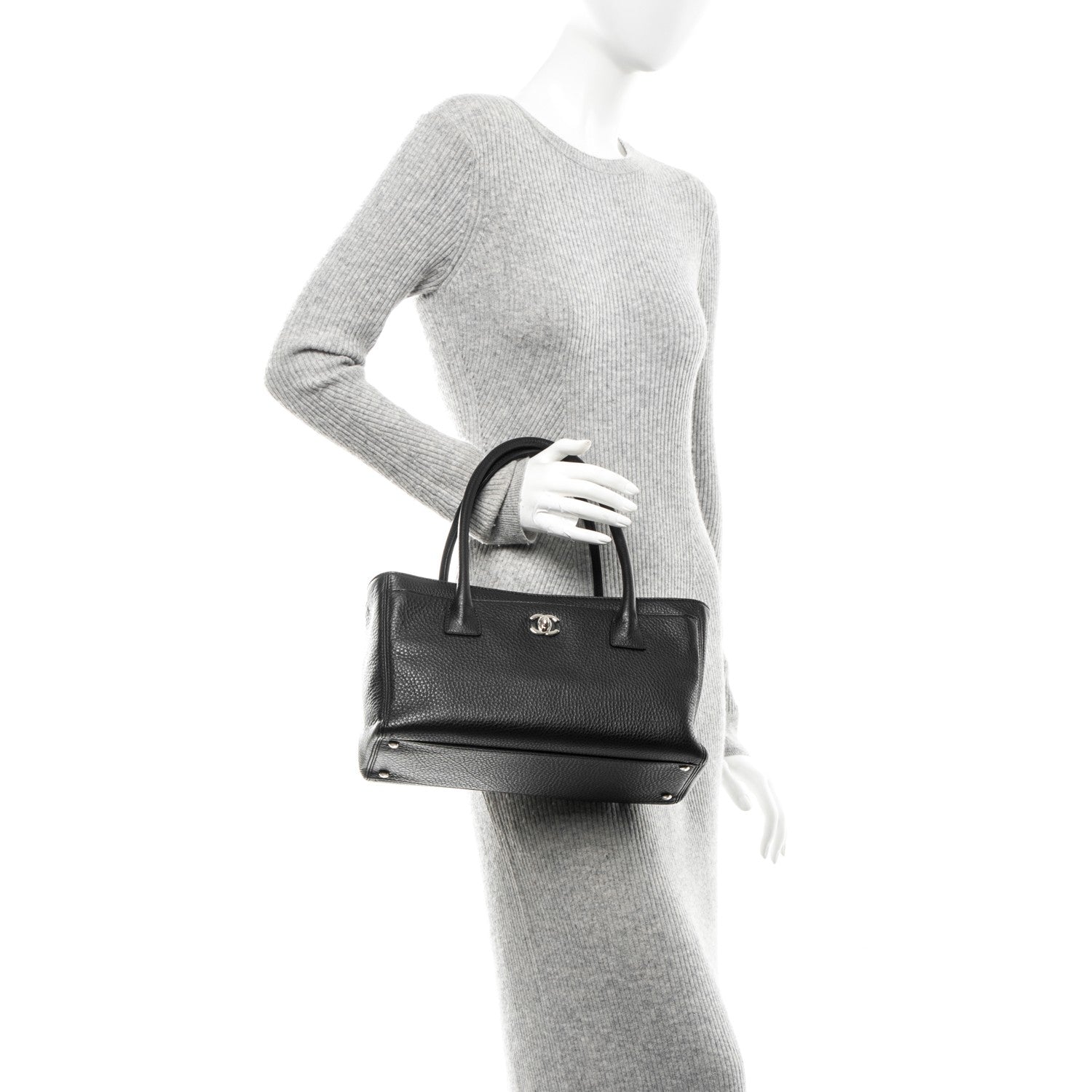 Chanel Deerskin Small Cerf Shopper Tote Black 2 of 7