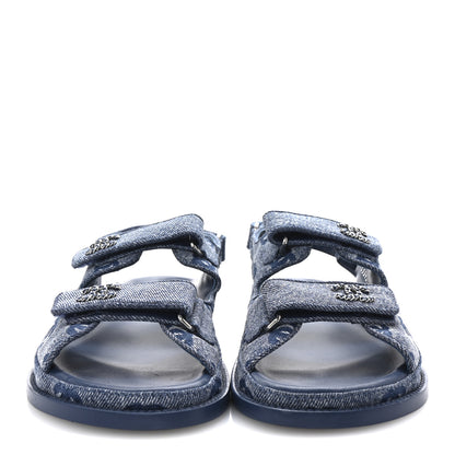 Chanel Denim CC Dad Sandals 39.5 Blue 39.5 Blue 3 of 10