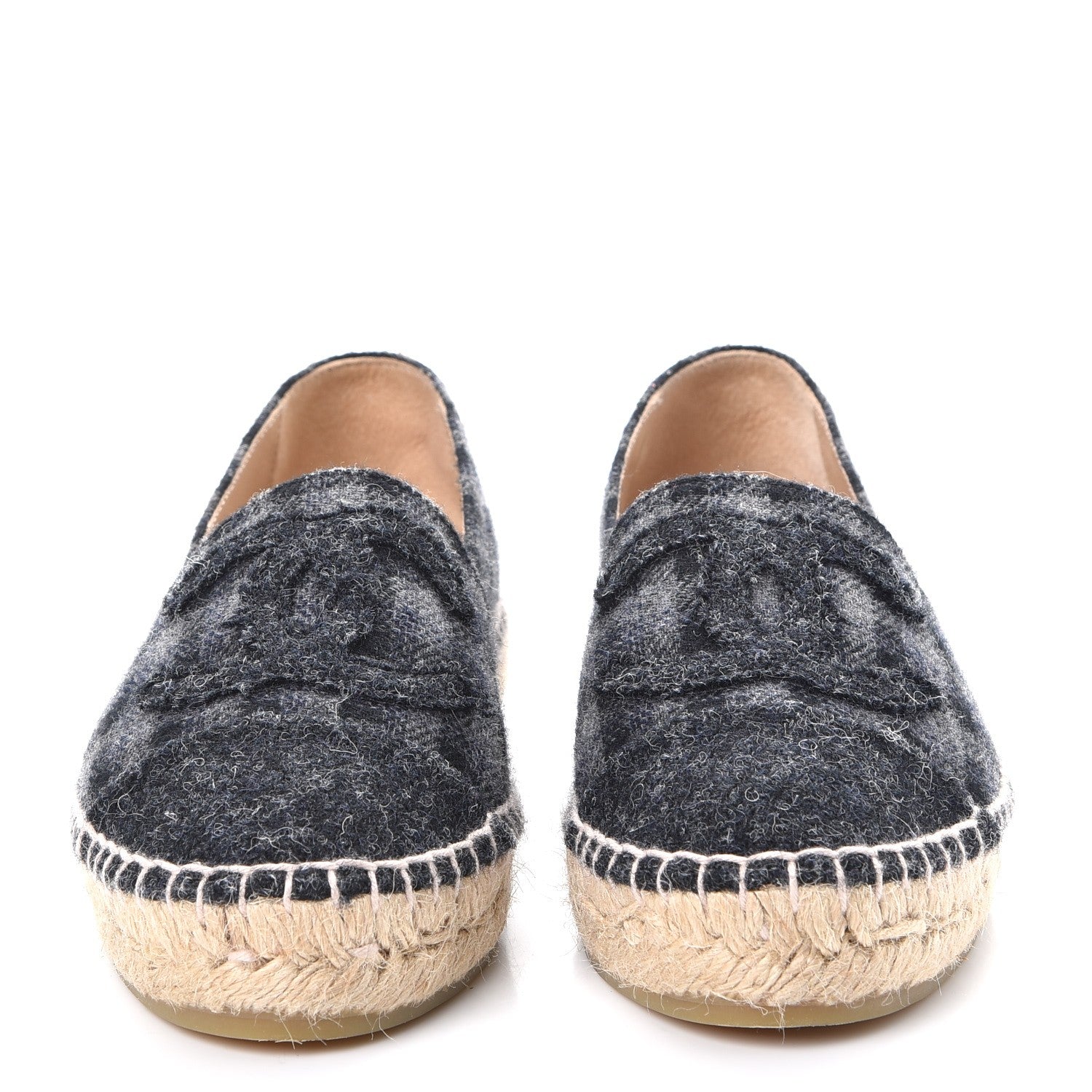 Chanel Flannel Espadrilles 35 Grey Black 2 of 11