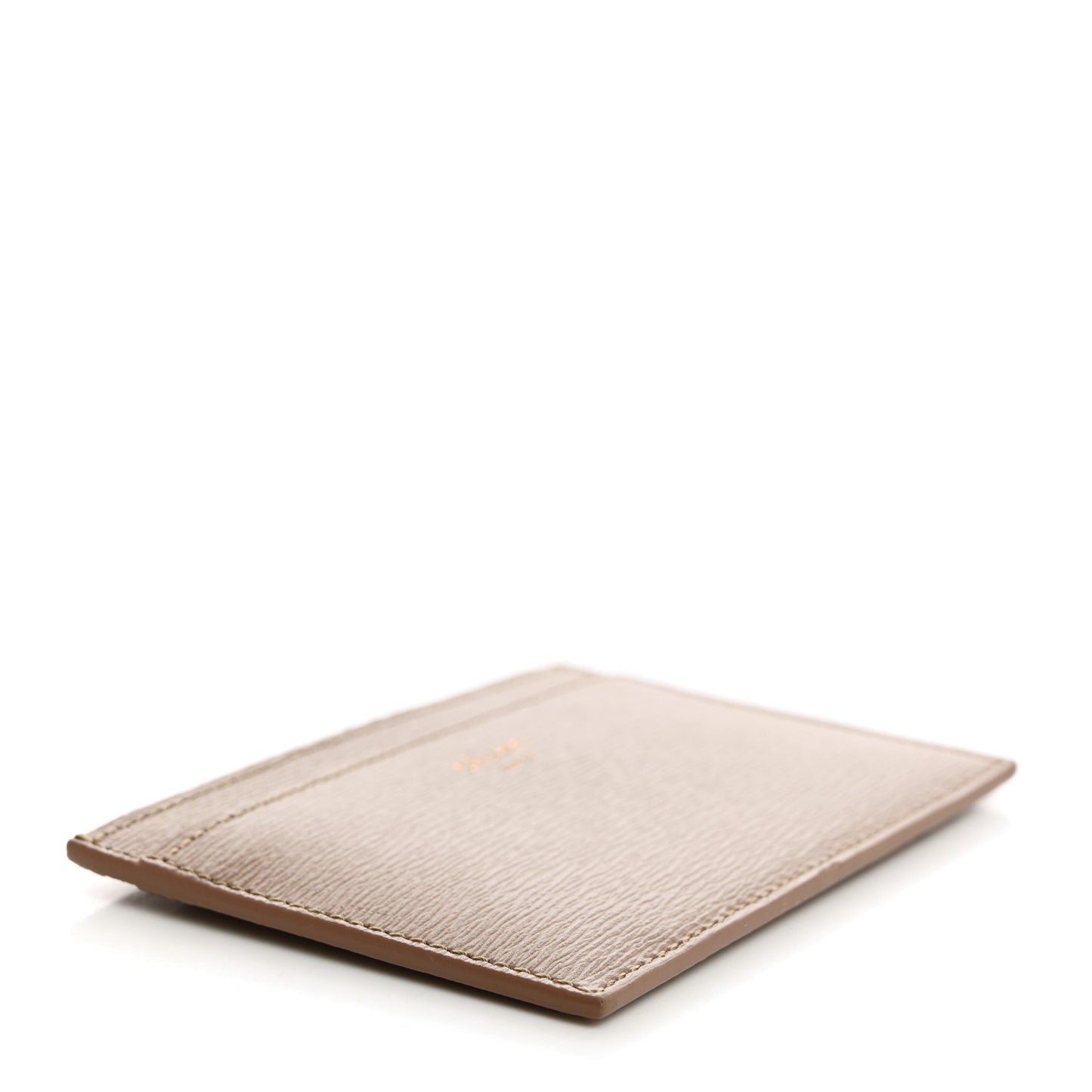 Grained Calfskin Multifunction Card Holder Taupe