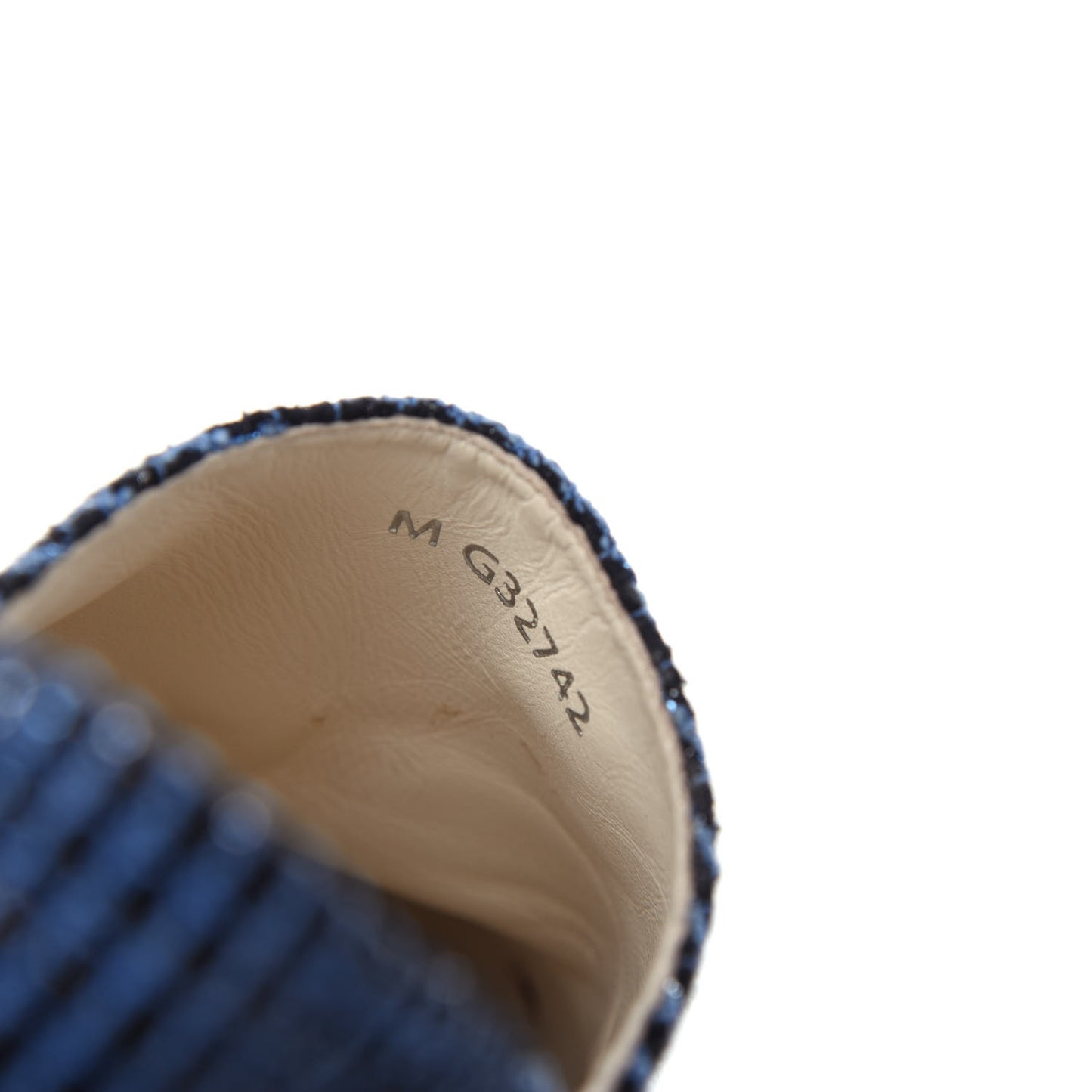 Grained Calfskin Tweed CC Espadrilles 41 Black Blue