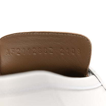 Hermes Calfskin Womens Paris Loafers 37 White 8 of 8