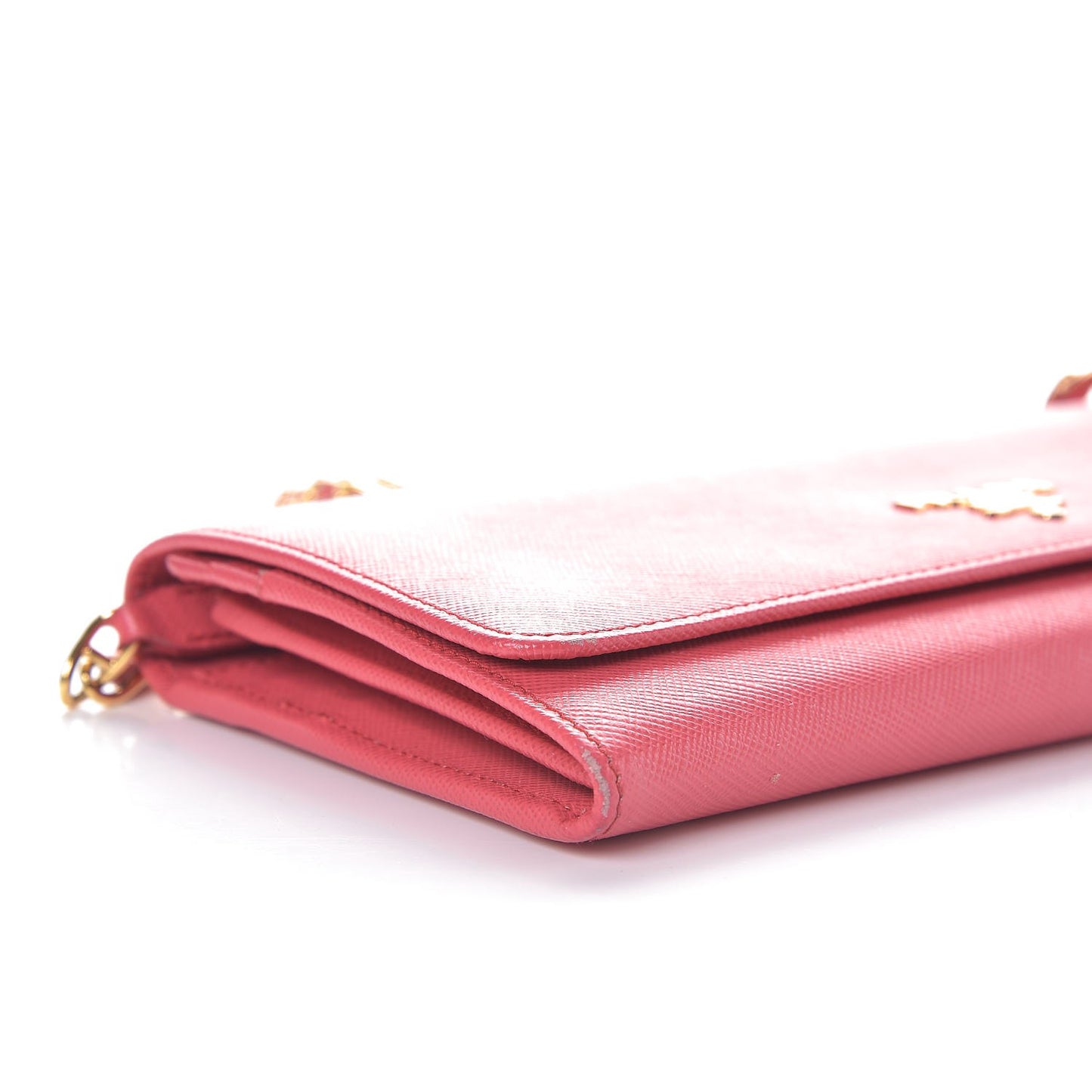 Saffiano Metal Oro Chain Wallet Peonia