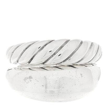 David Yurman Sterling Silver 17mm Pure Form Two Row Ring 54 7 1 of 4