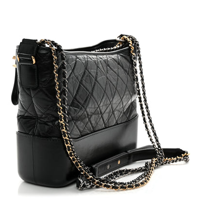 Chanel Aged Calfskin Quilted Medium Gabrielle Hobo Black 3 of 12