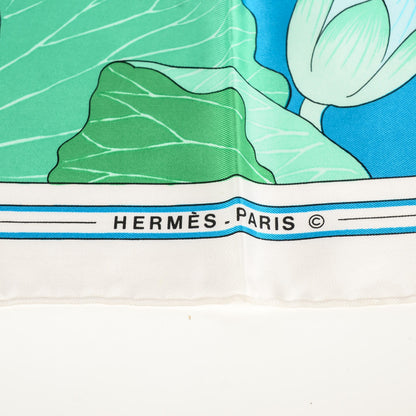 Hermes Silk Fleurs de Lotus Scarf 90 8 of 10
